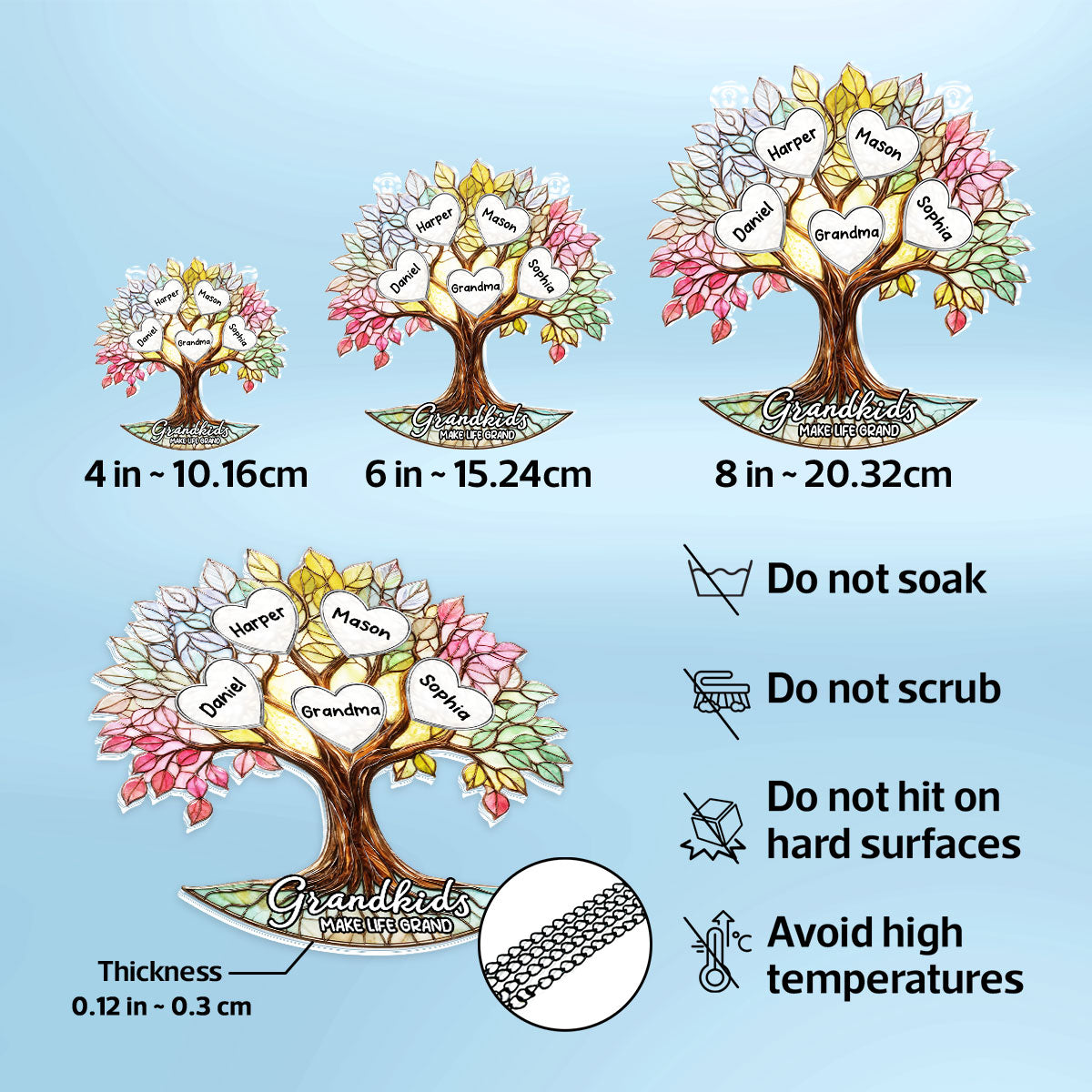 Grandkids Heart Grandma Tree Of Life - Personalized Suncatcher - Mother's Day Gift For Grandma