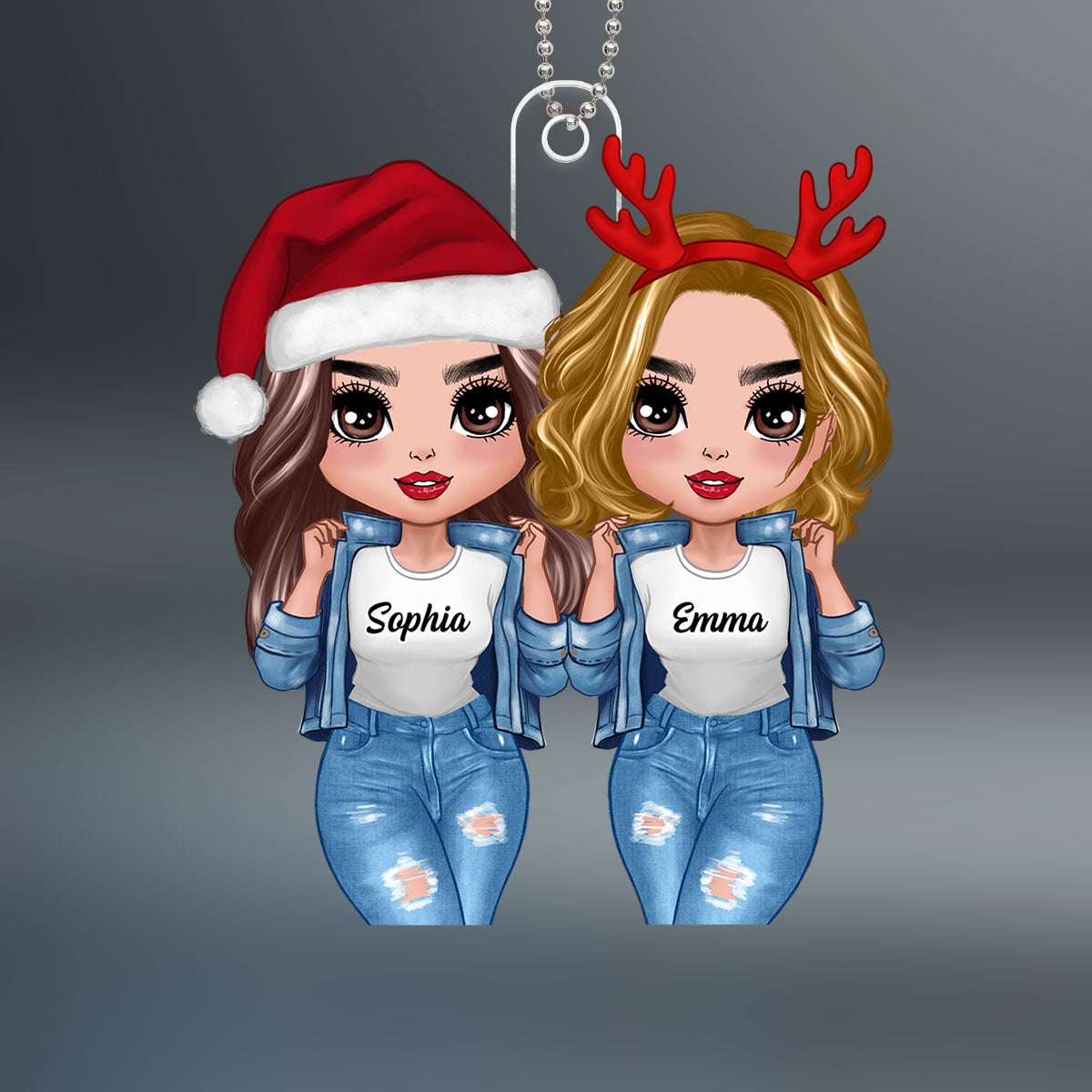 Cool Doll Besties Christmas Gift For Best Friends Sisters Personalized Acrylic Ornament