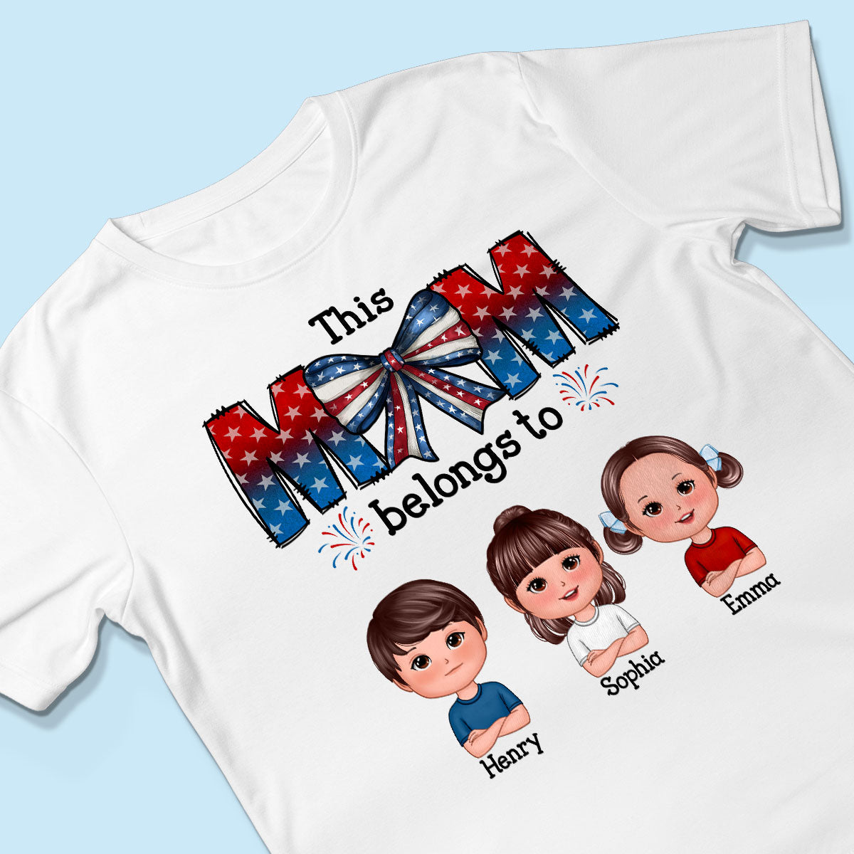 4th Of July Bow This Mom Belongs To Kids Personalized Shirt