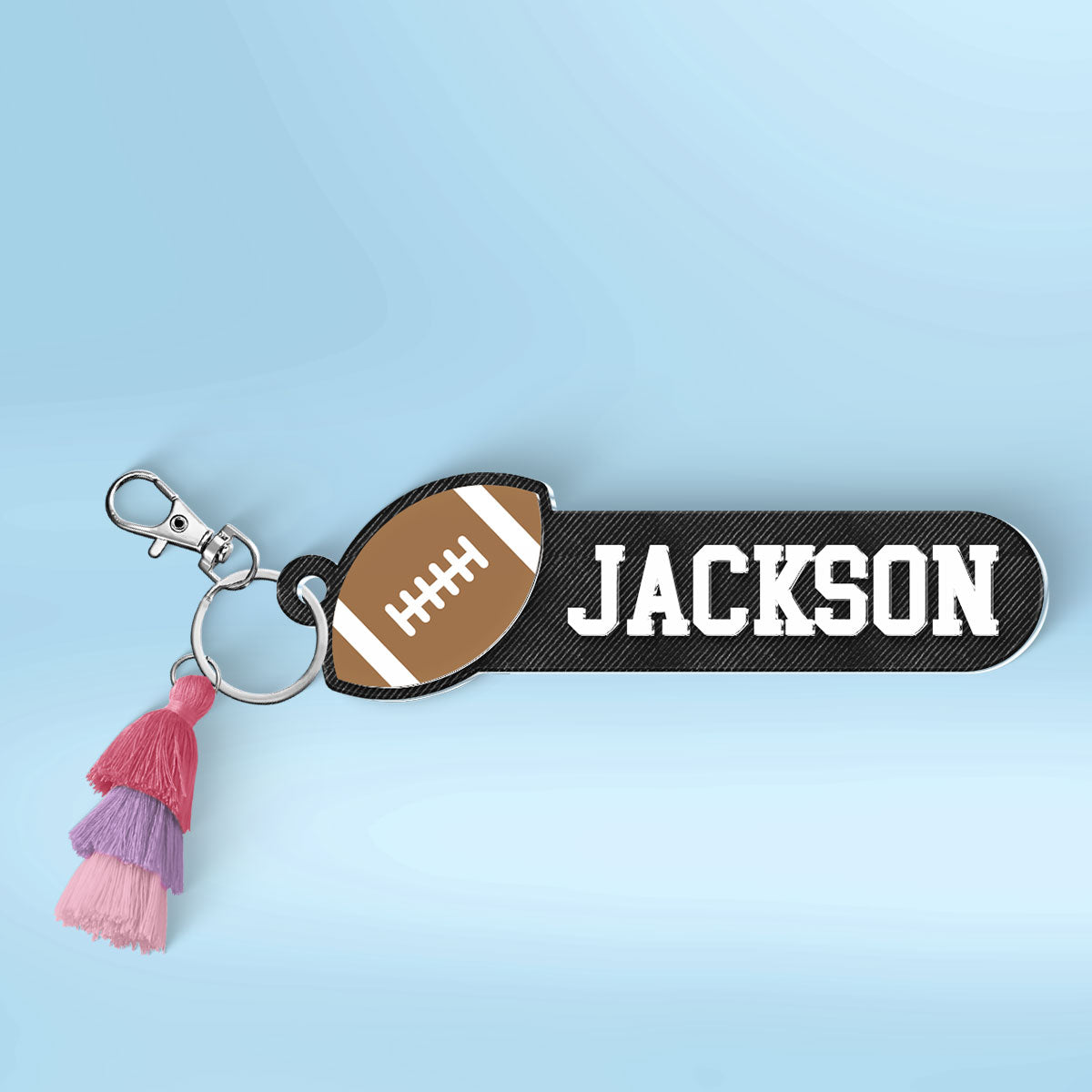 Baseball, Basketball, Softball, Soccer, Football Sports Personalized Keychain, Bag Tag, Name Tag - 2 Layered Acrylic Keychain