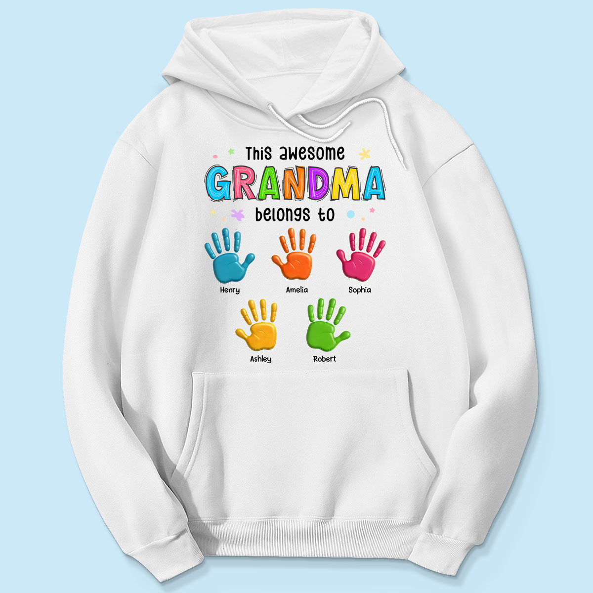 Belongs To Hand 3D Effect Colorful Handprints Personalized Shirt