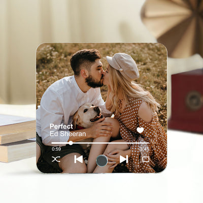 Custom Photo & Favorite Song Personalized Music Fridge Magnet,  Gift For Couple