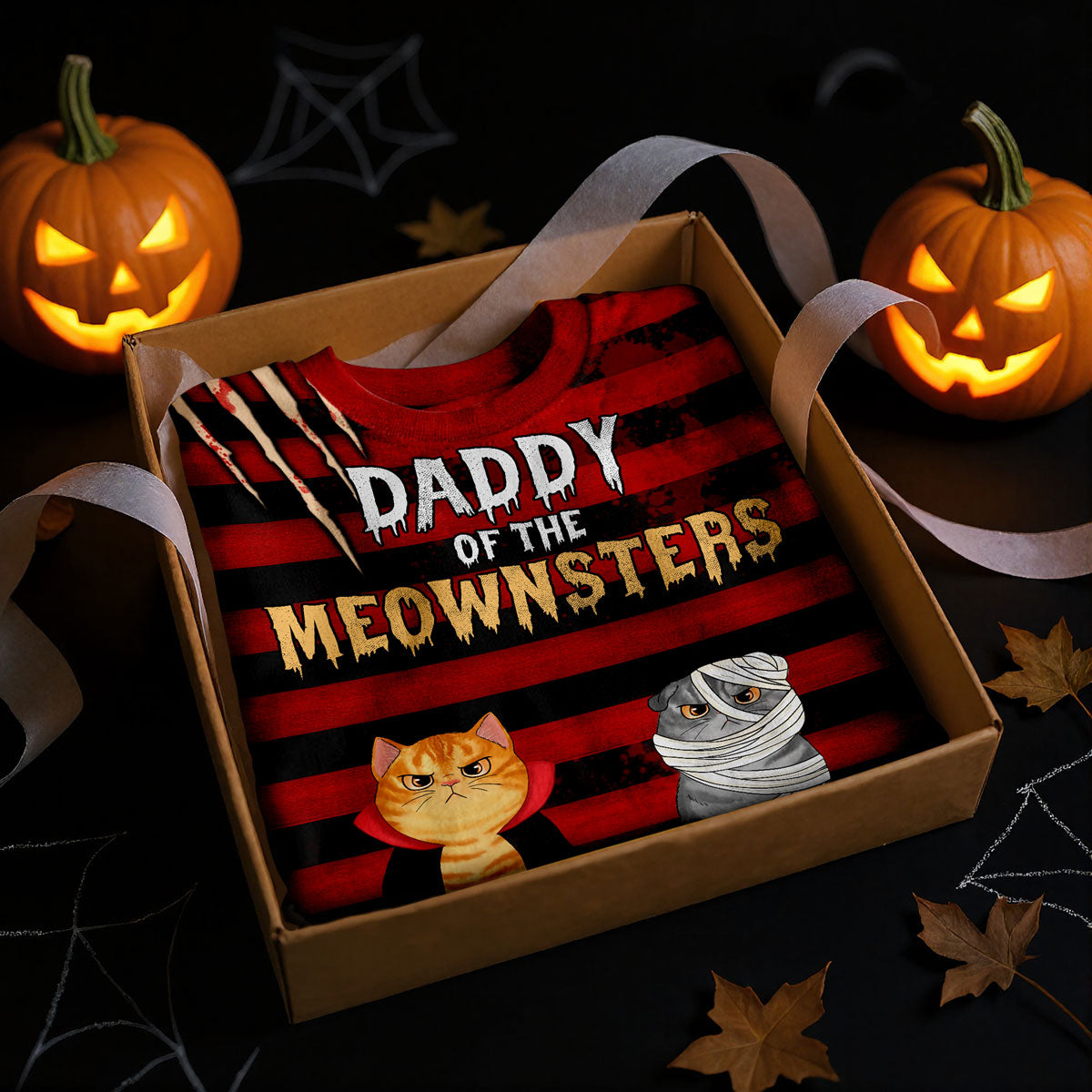 Halloween Horror Theme Cat Mom Cat Dad Personalized 3D Shirt, Halloween Costume For Cat Lovers