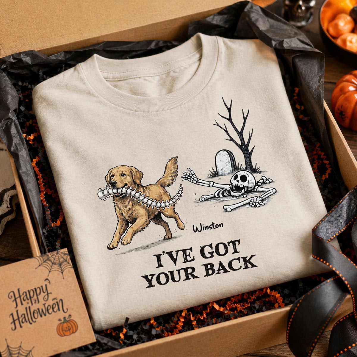 I've Got Your Back Dog Stealing Backbone - Personalized Shirt - Funny Halloween Costume For Dog Lovers