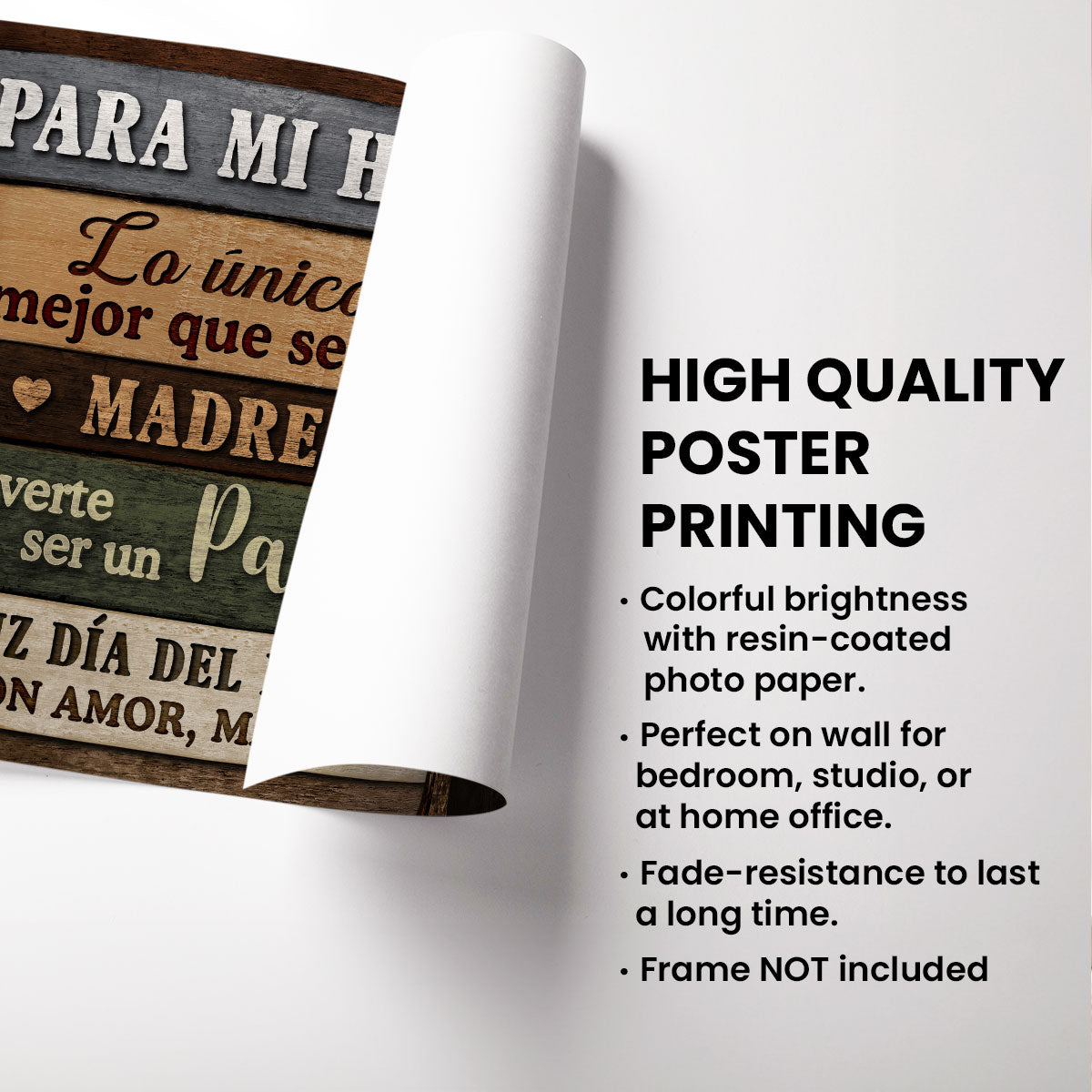 Colored Wood Pallets To My Son From Mom Happy Father's Day Spanish Personalized Poster