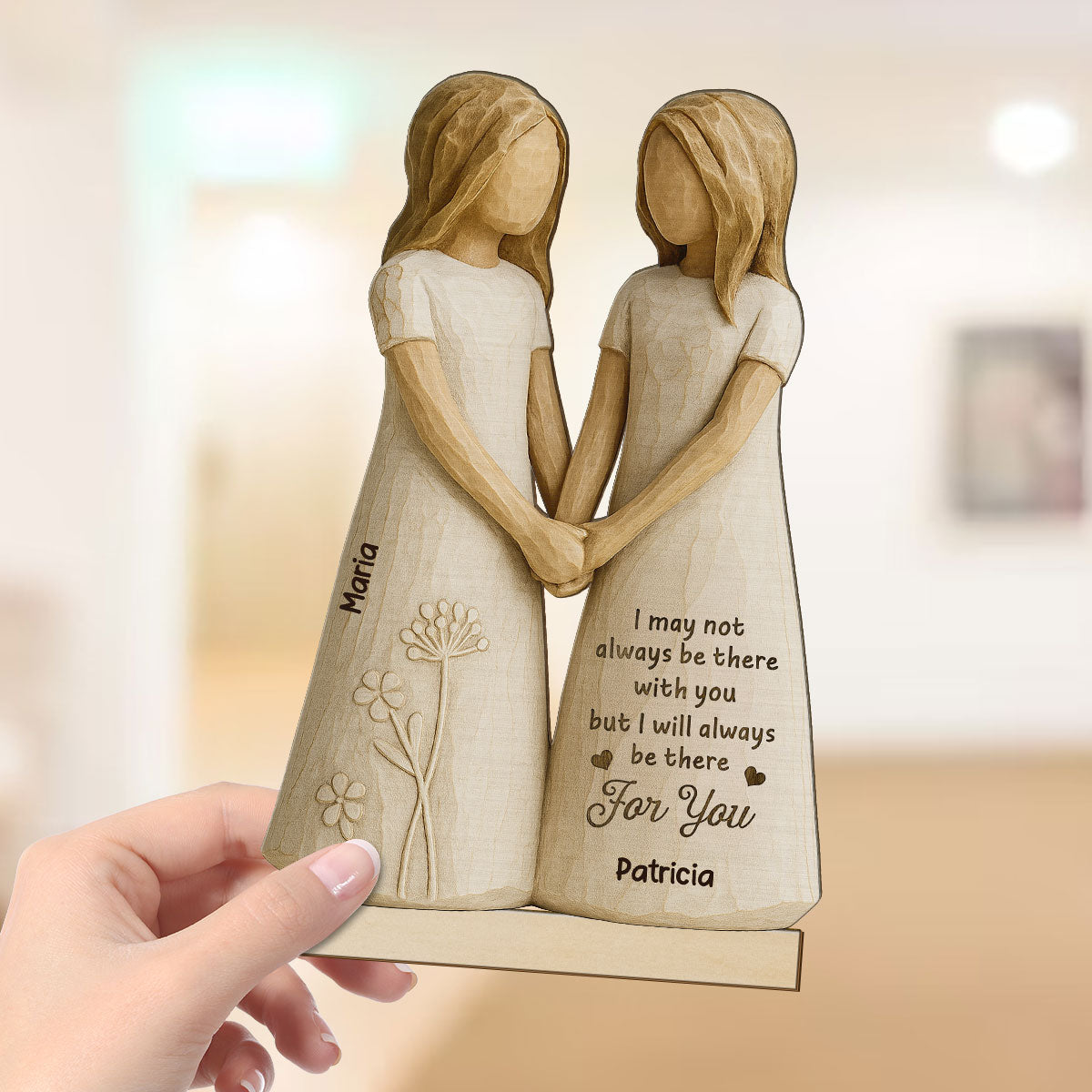 You Are The Sister I Got To Choose 3D Effect Personalized Standing Flat Wooden Plaque, Birthday Gift Friendship Gift for Besties, Best Friends