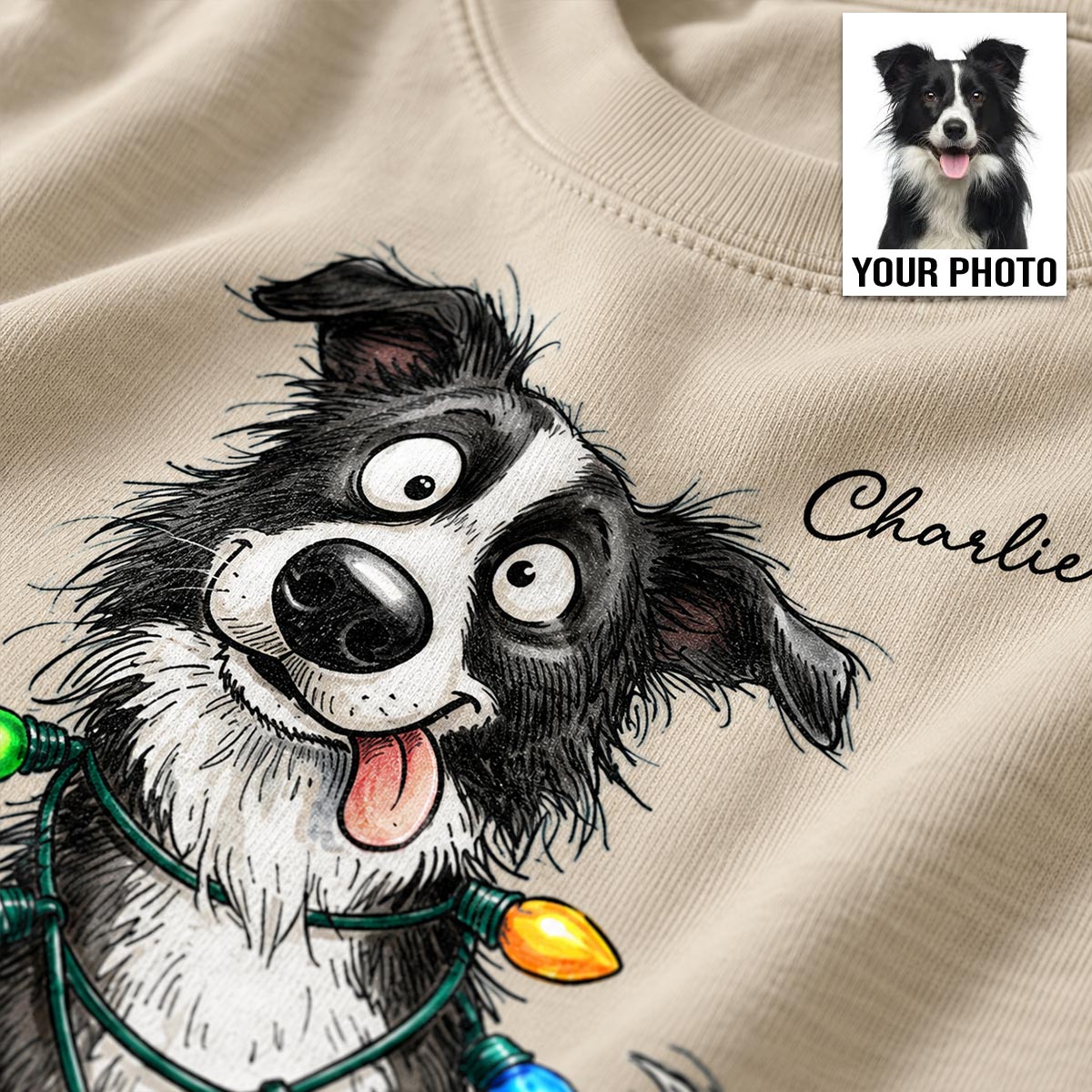 Custom Pet Portrait Quirky Silly Dog - Personalized Shirt - Funny Christmas Gift For Dog Lover