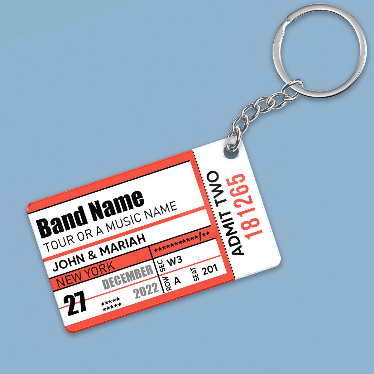 Concert Keychain Custom Concert Stub Ticket Keepsake Personalized Acrylic Keychain ...