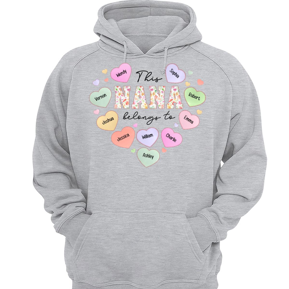 This Grandma Mom Belongs To Heart Shape Personalized Shirt