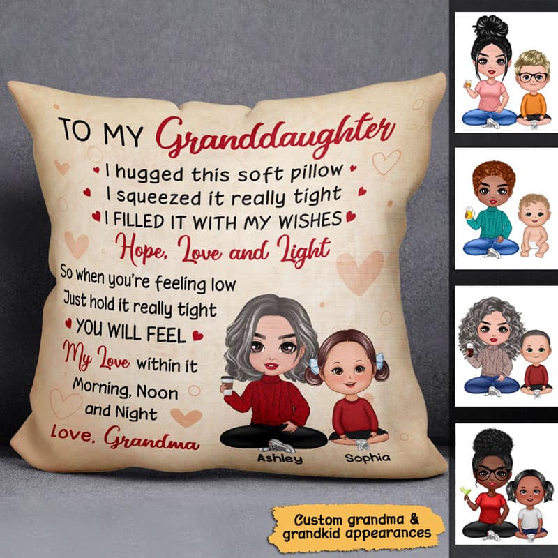 To My Granddaughter Grandson Gift From Grandma Personalized Pillow