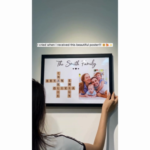Family Home Decor Unique Gift For Family Friends Make Your Own Crossword Upload Photo Personalized Poster