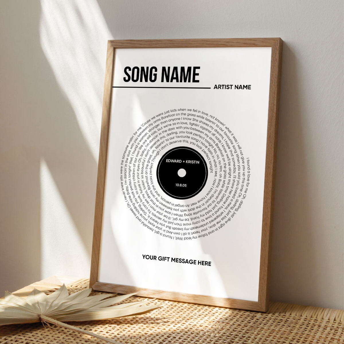 Custom Vinyl Lyrics, Personalised Music Poster, Customizable Music Gift, Anniversary Gift, Music Gift, Wedding Song Dance