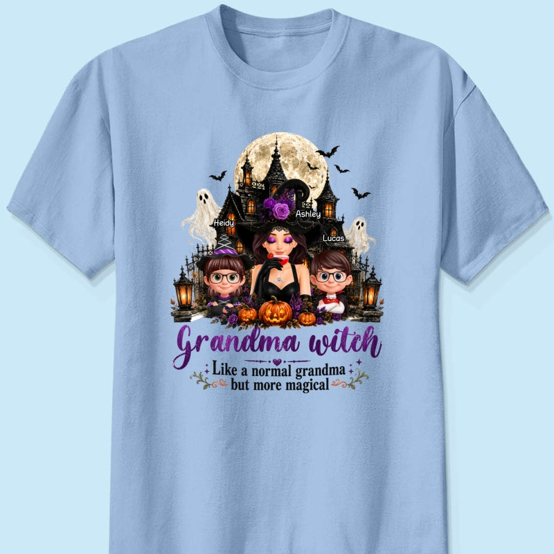 Grandma Witch More Magical - Personalized Shirt - Trendy Halloween Tee for Grandma