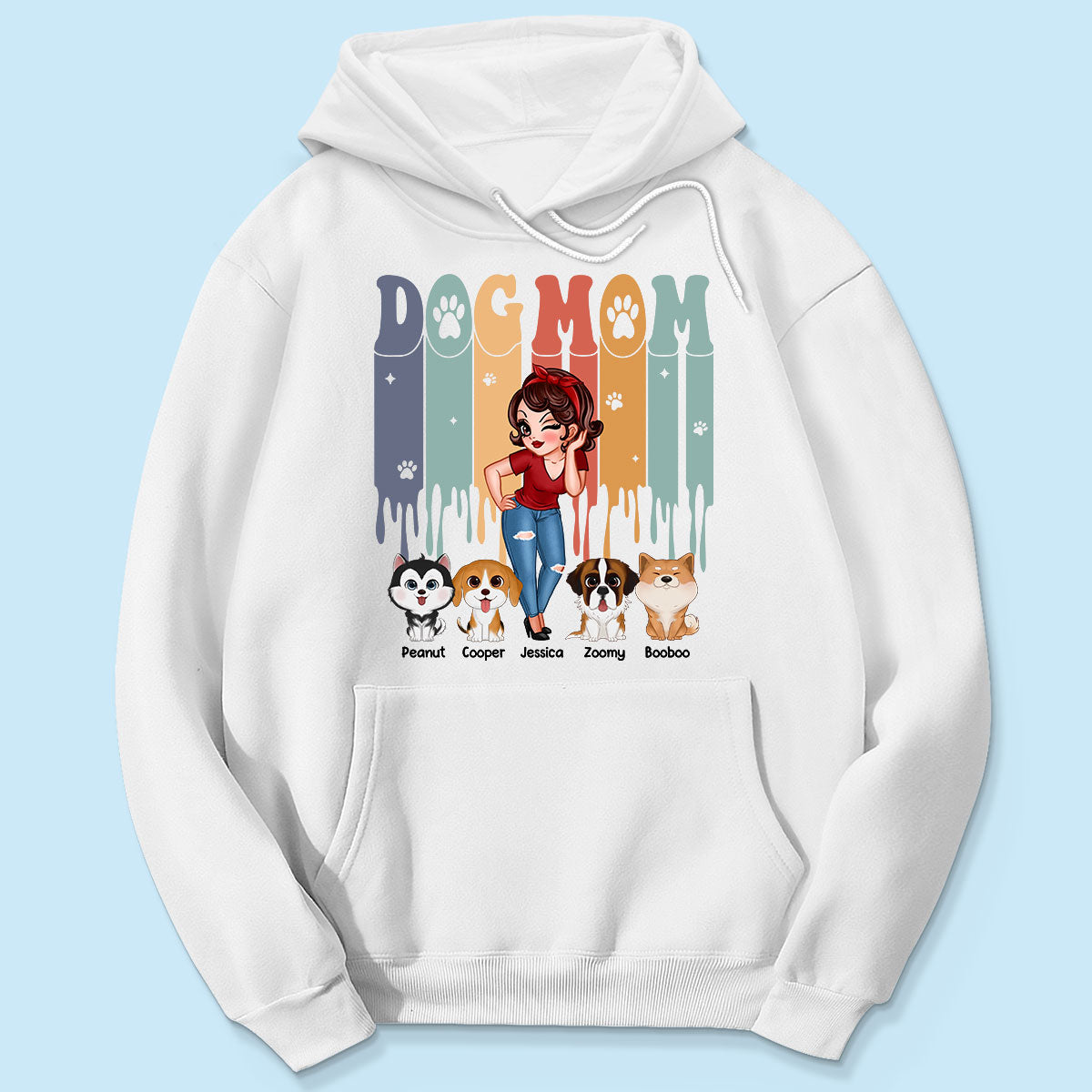 Dog Mom Retro Vintage Melting Personalized Shirt