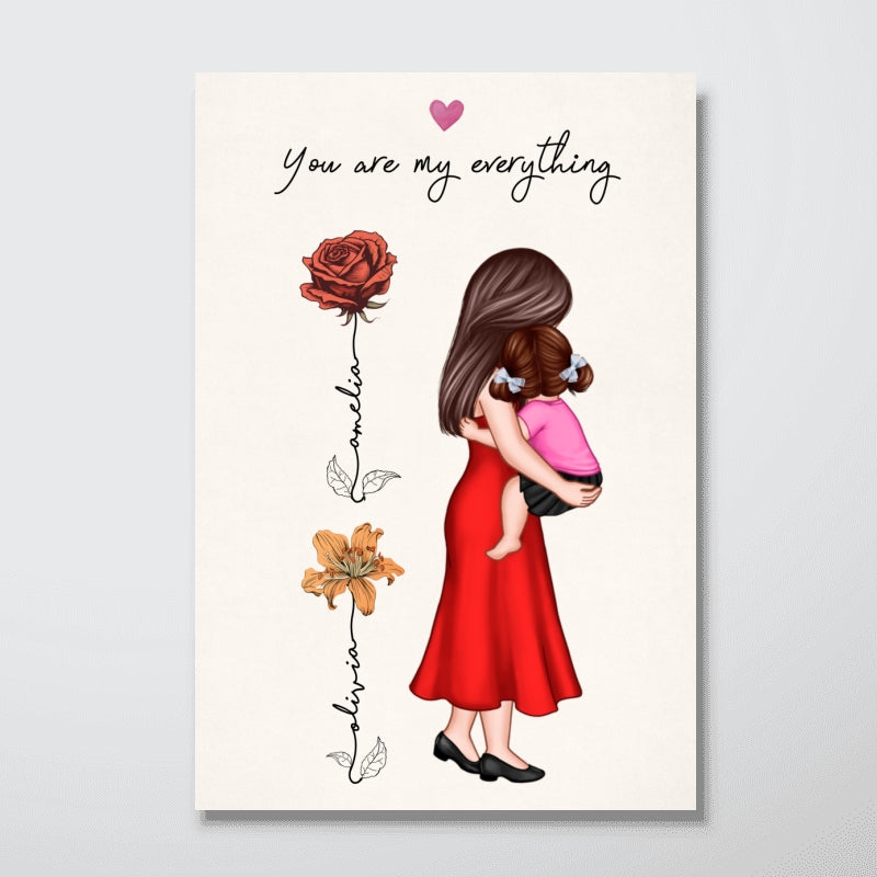 You Are My Everything, Birth Month Flower, Personalized Poster, First Gift