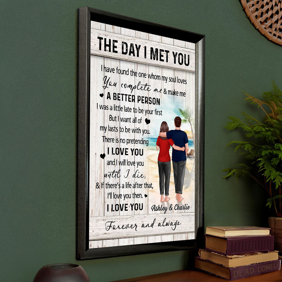 Couple Walking On The Beach Personalized Poster, Heartfelt Gift For Couple, For Him, For Her, Boyfriend, Girlfriend, Husband, Wife