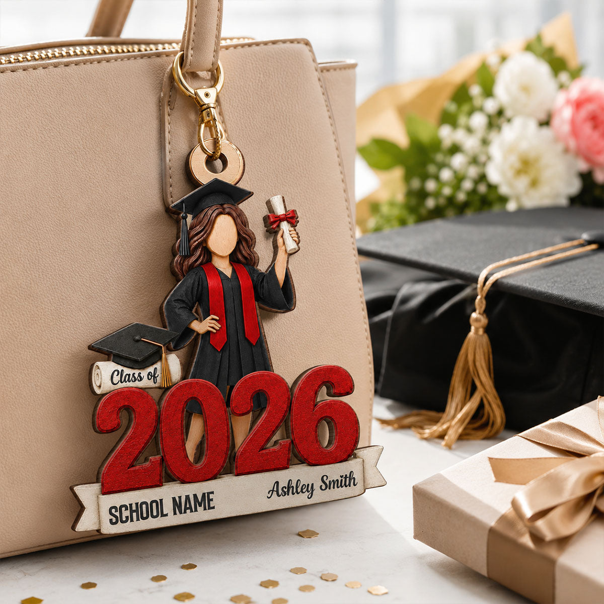 Class of 2026 Graduate Senior 2D Flat – Personalized Wooden Ornament – Graduation Gift