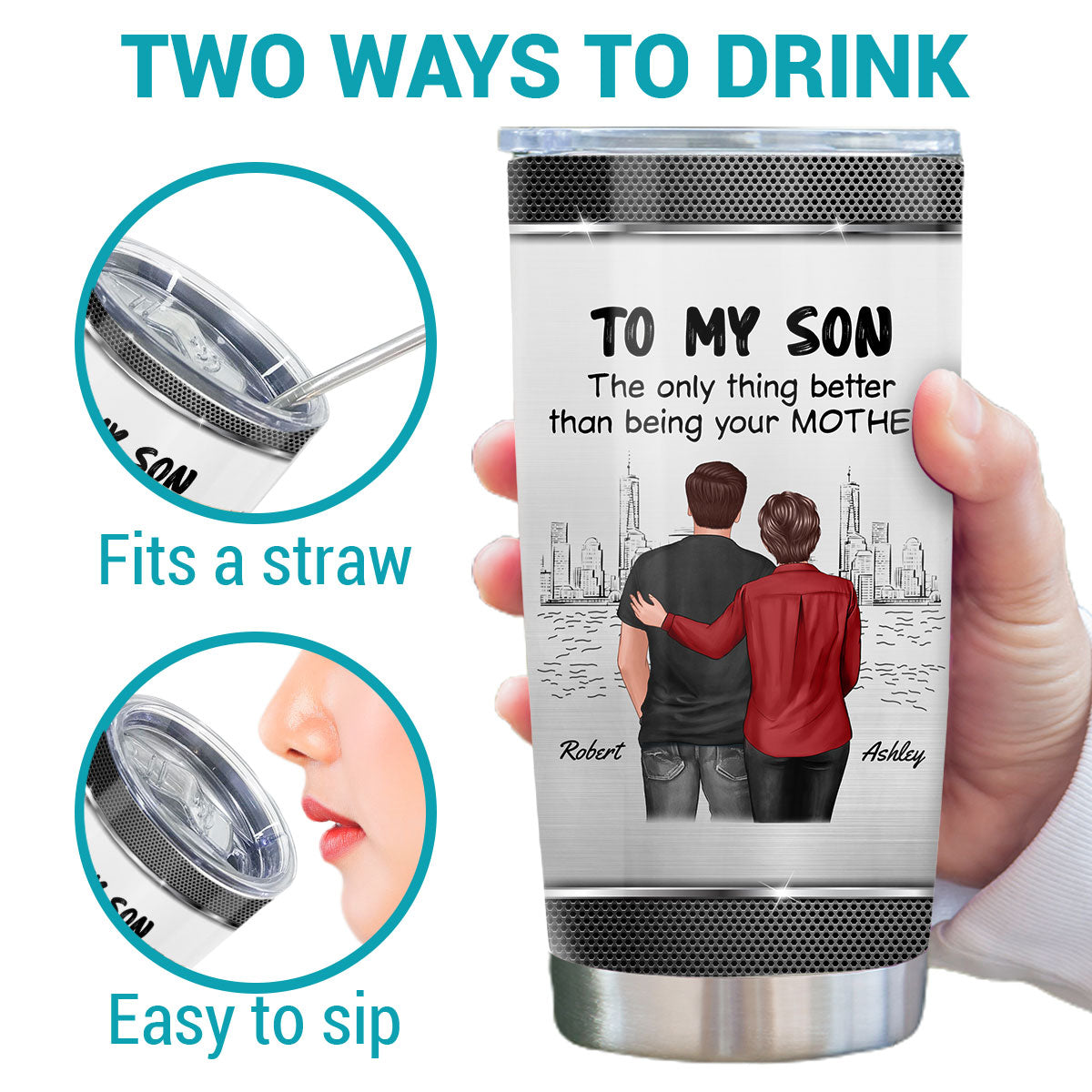 From Mom To Son Watching You Be A Dad Personalized Tumbler, Gift For Son