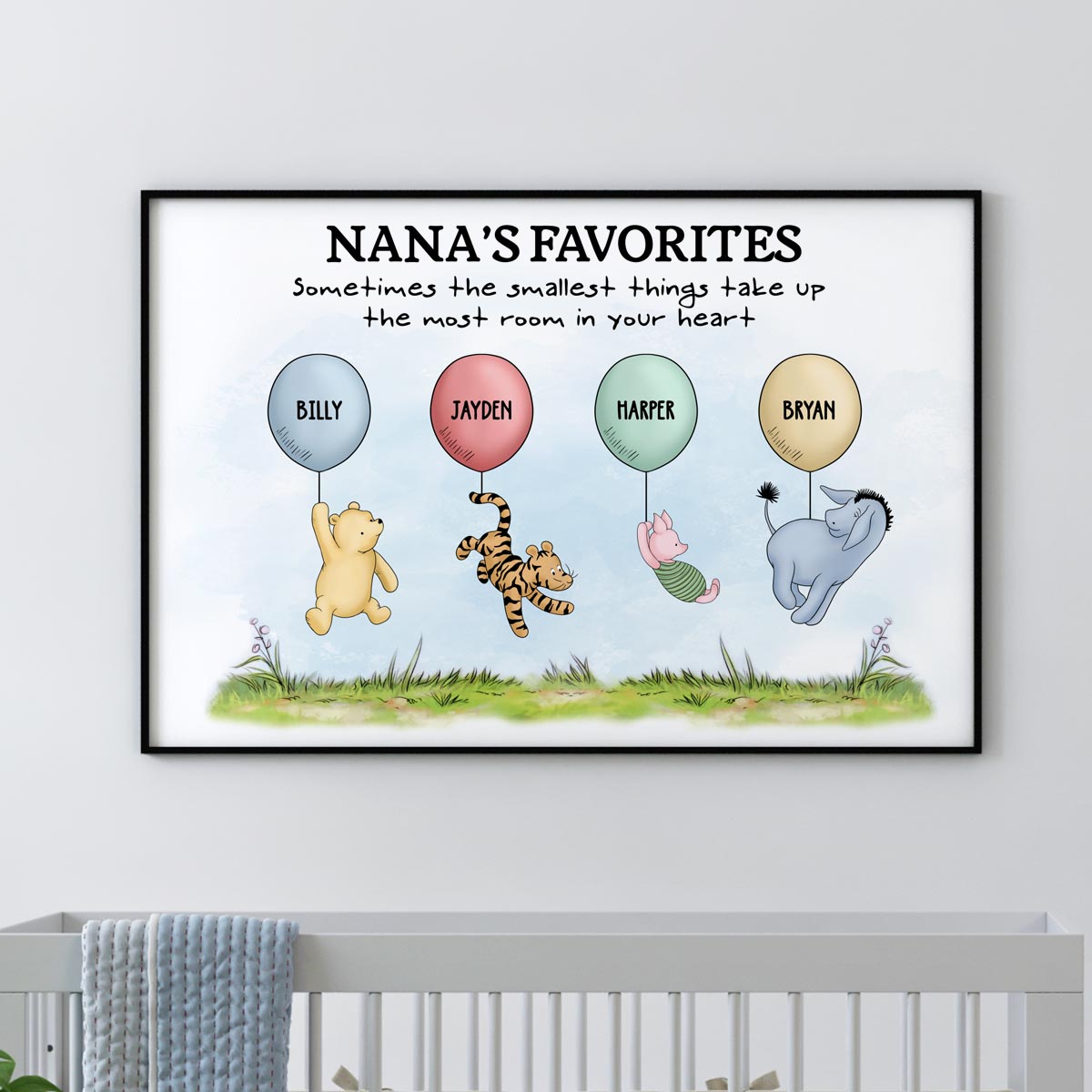 Small Things Take Up The Most Room In Heart Grandma‘s Favorites Cute Characters Personalized Horizontal Poster