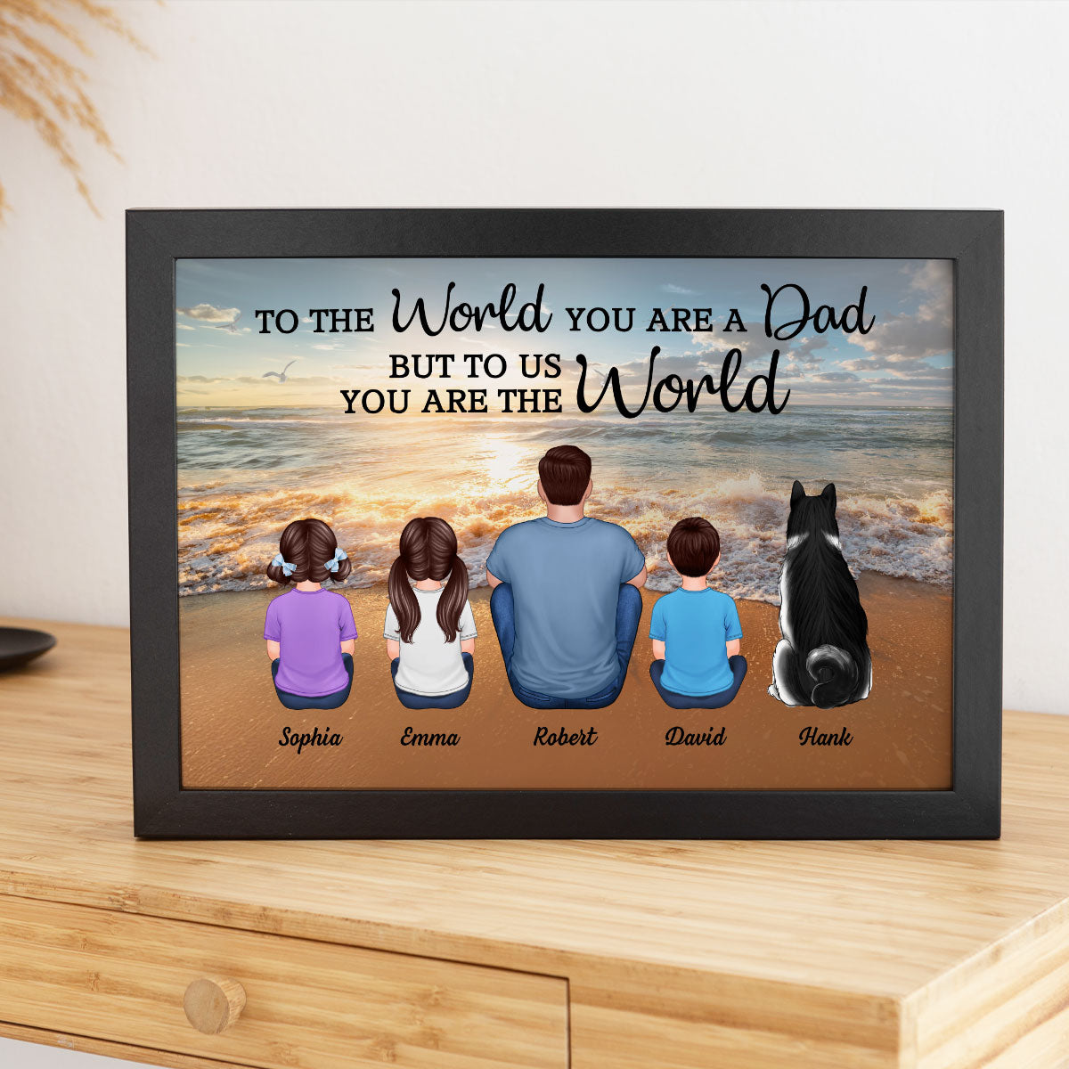 Beach Landscape To The World You Are A Dad Personalized Poster| Heartfelt Father's Day Gift For Dad, Husband