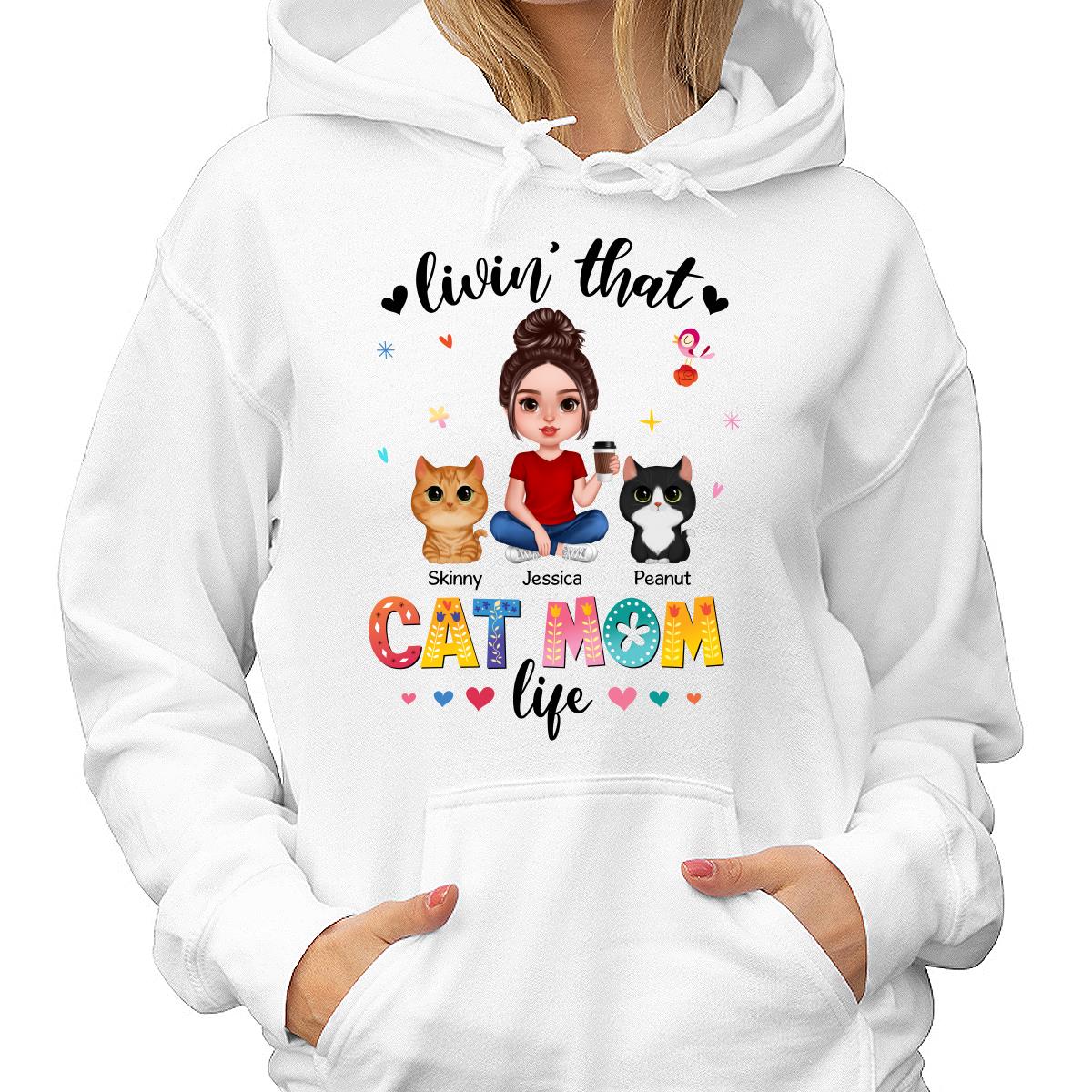 Livin‘ That Cat Mom Life Personalized Shirt