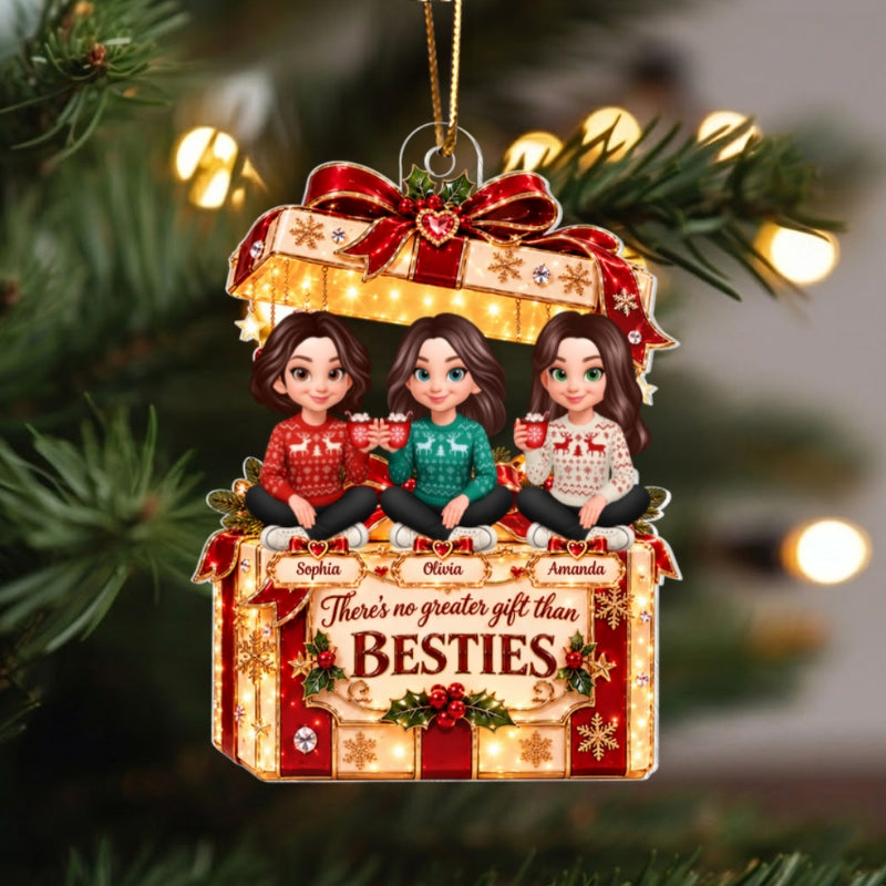 No Greater Gift than Sisters - Personalized Acrylic Ornament - Christmas Gift for Sisters, Siblings, Best Friends