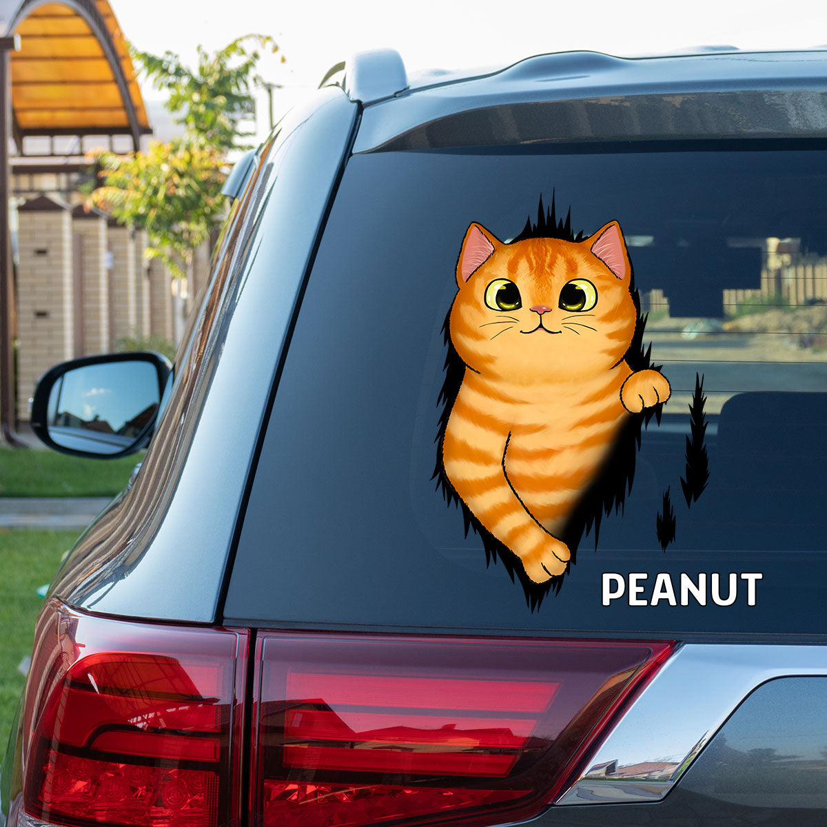Cats Tearing Funny Decor On Car Window Fridge Personalized Decal