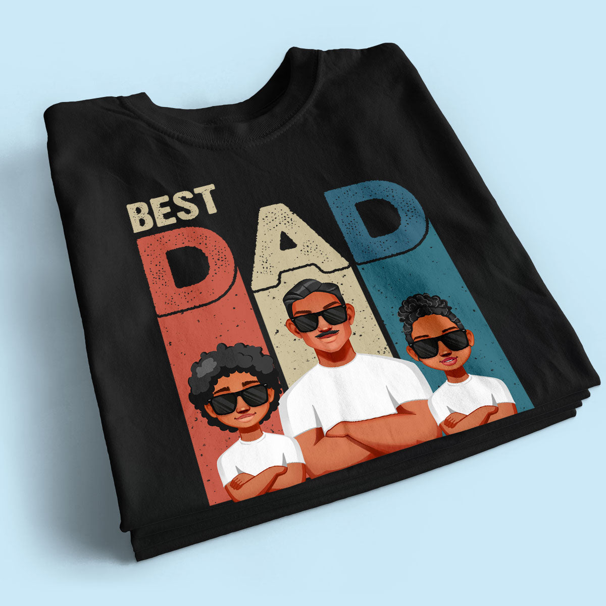 Best Dad Ever Retro Frame Letters Personalized Shirt