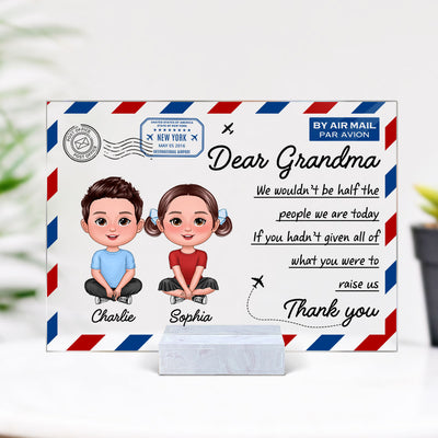 Dear Mom Grandma Doll Kids Envelope Personalized Acrylic Plaque