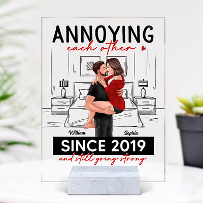 Outline Background Man Holding Woman Kissing Couple Gift For Him For Her Personalized Acrylic Plaque