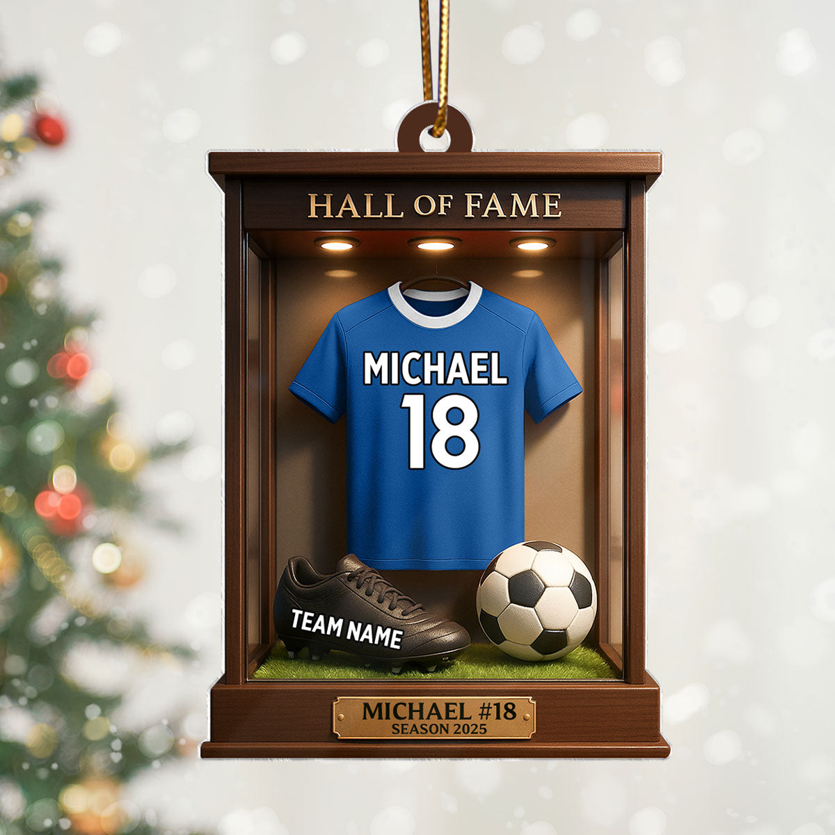 Soccer Jersey Hall of Fame - Personalized Acrylic Ornament - Christmas Gift for Sons, Grandsons, Boyfriends