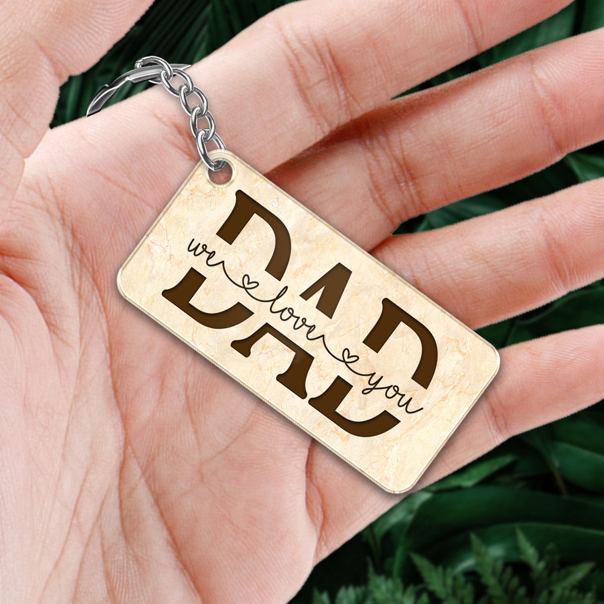 Best Dad Ever Back View Man Kids Dog Cat Personalized Acrylic Keychain