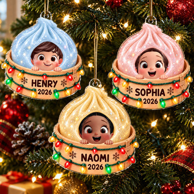 Trending Dumpling With Kid - Personalized Acrylic Ornament - Christmas Gift, Keepsake For Kids, Teenagers