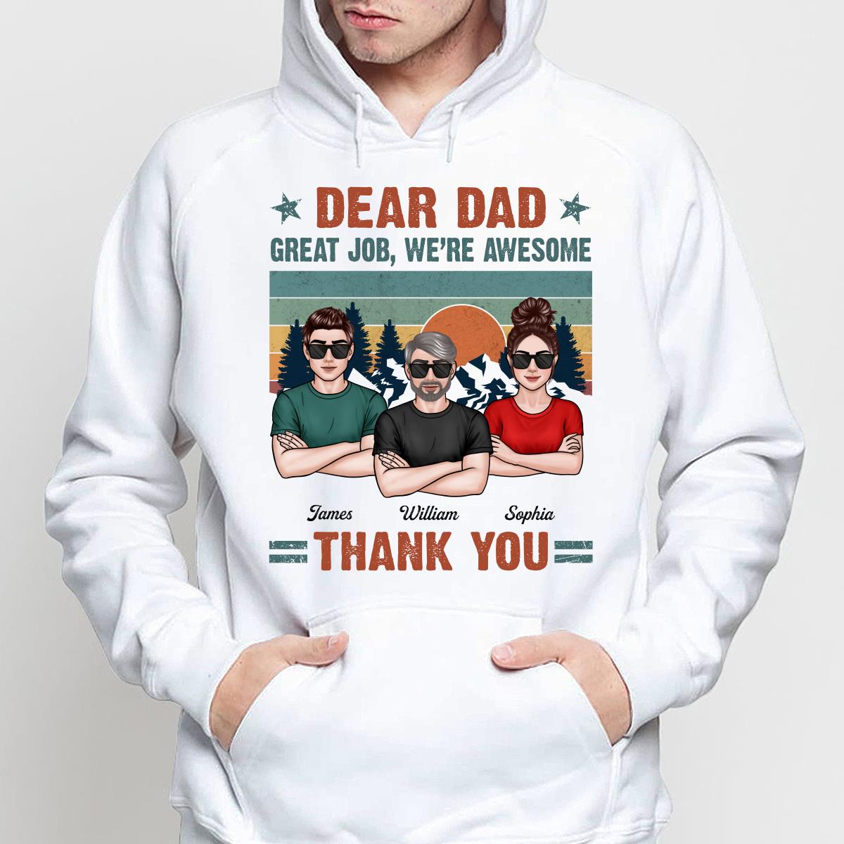 New Man Woman Crossed Arms Dear Dad We‘re Awesome Personalized Shirt