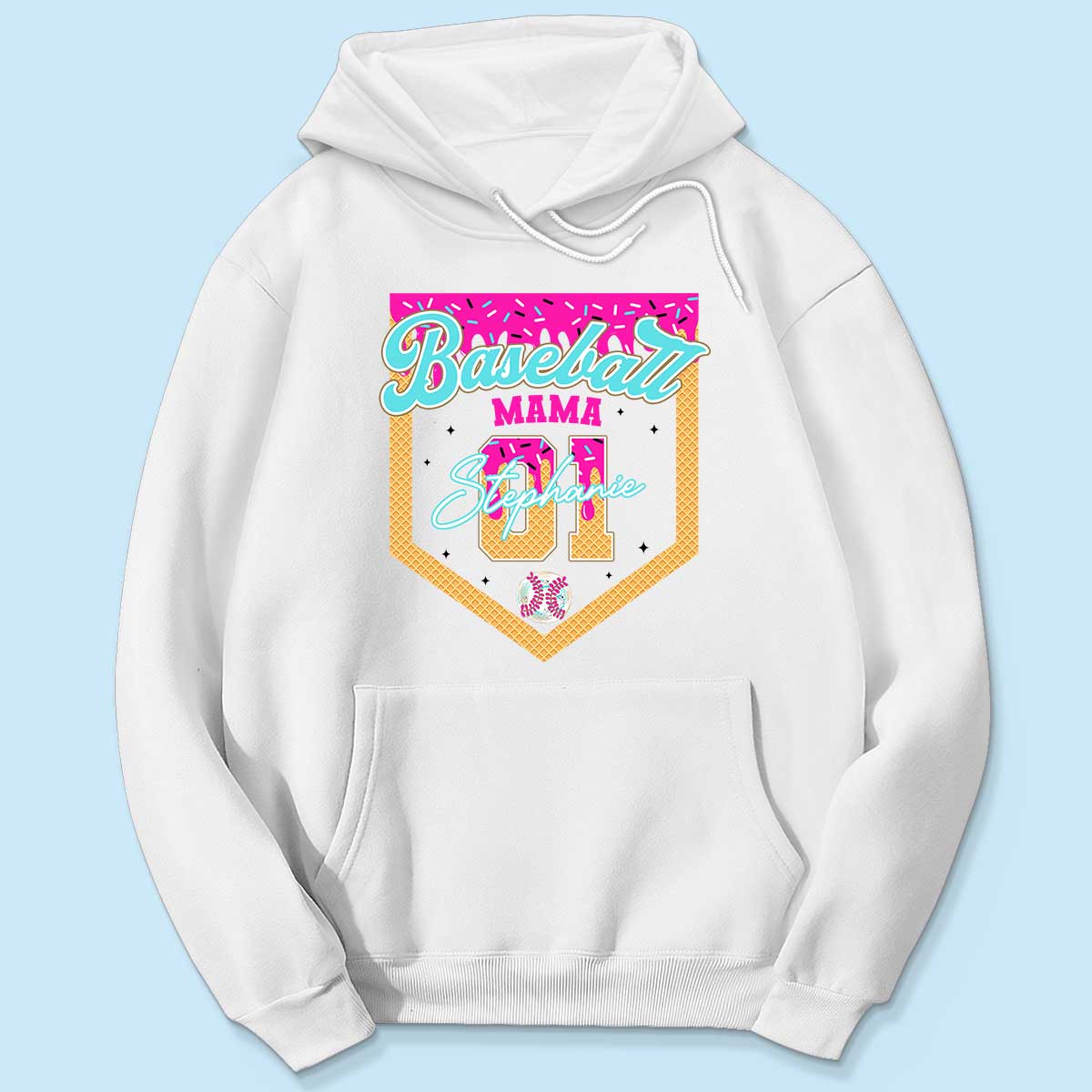 Baseball Softball Mom Ice Cream Drip Personalized Shirt, Gift for Moms