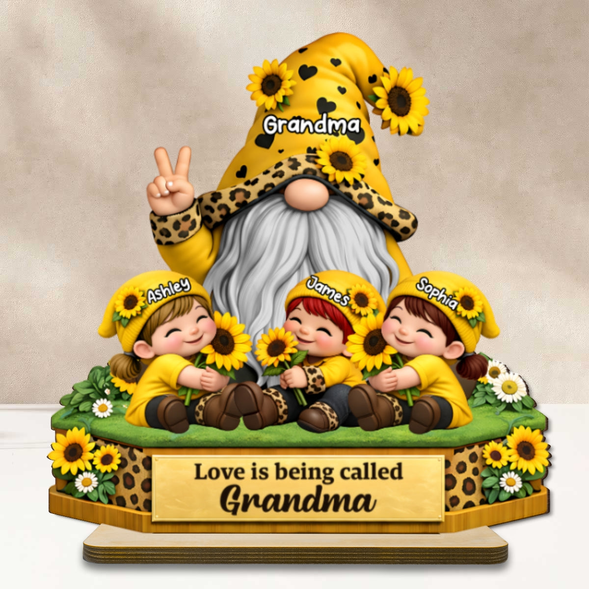 Love Is Being Called Grandma - Personalized 2-Layered Wooden Plaque - Sentimental Gift for Grandma