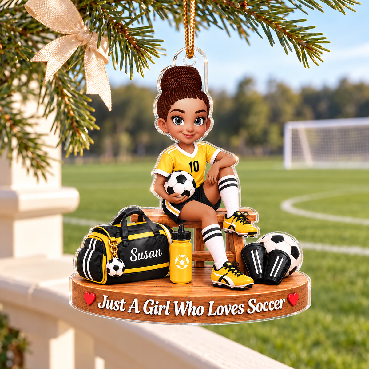 Just a Teen Who Loves Soccer - Personalized Acrylic Ornament - Christmas Gift for Daughter, Granddaughter, Niece