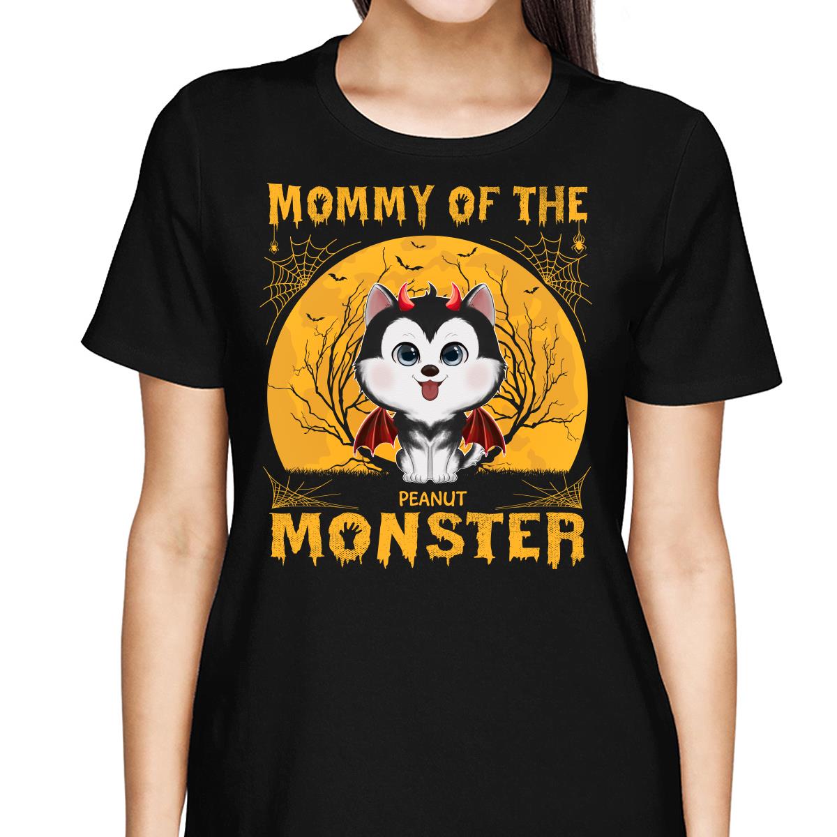 Yellow Moon Mommy Of Monster Watercolor Cute Dogs Personalized Shirt