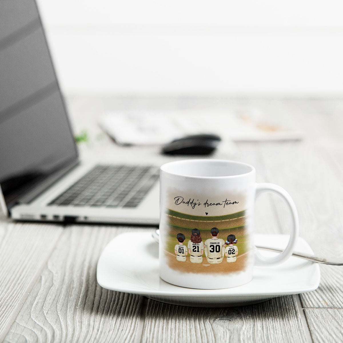 Retro Vintage Baseball Daddy's Dream Team Mug, Gift For Dad