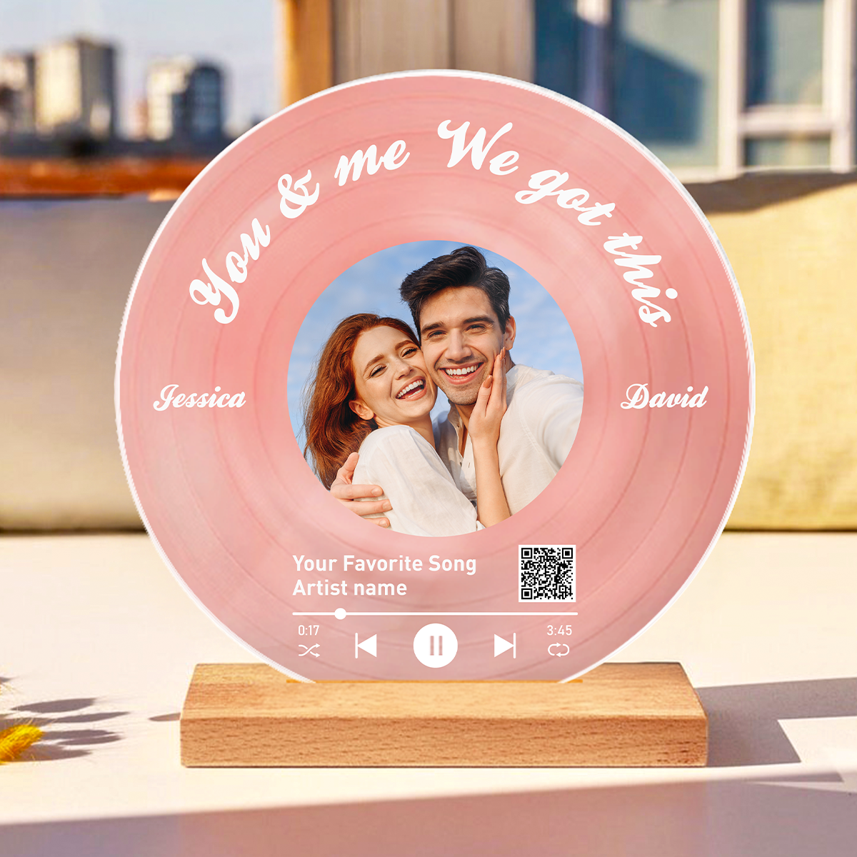 Couple Wedding Song Vinyl Photo Acrylic Song Plaque, Personalized Gift For Her, For Him, Heartfelt Wedding Gift, Anniversary Gift
