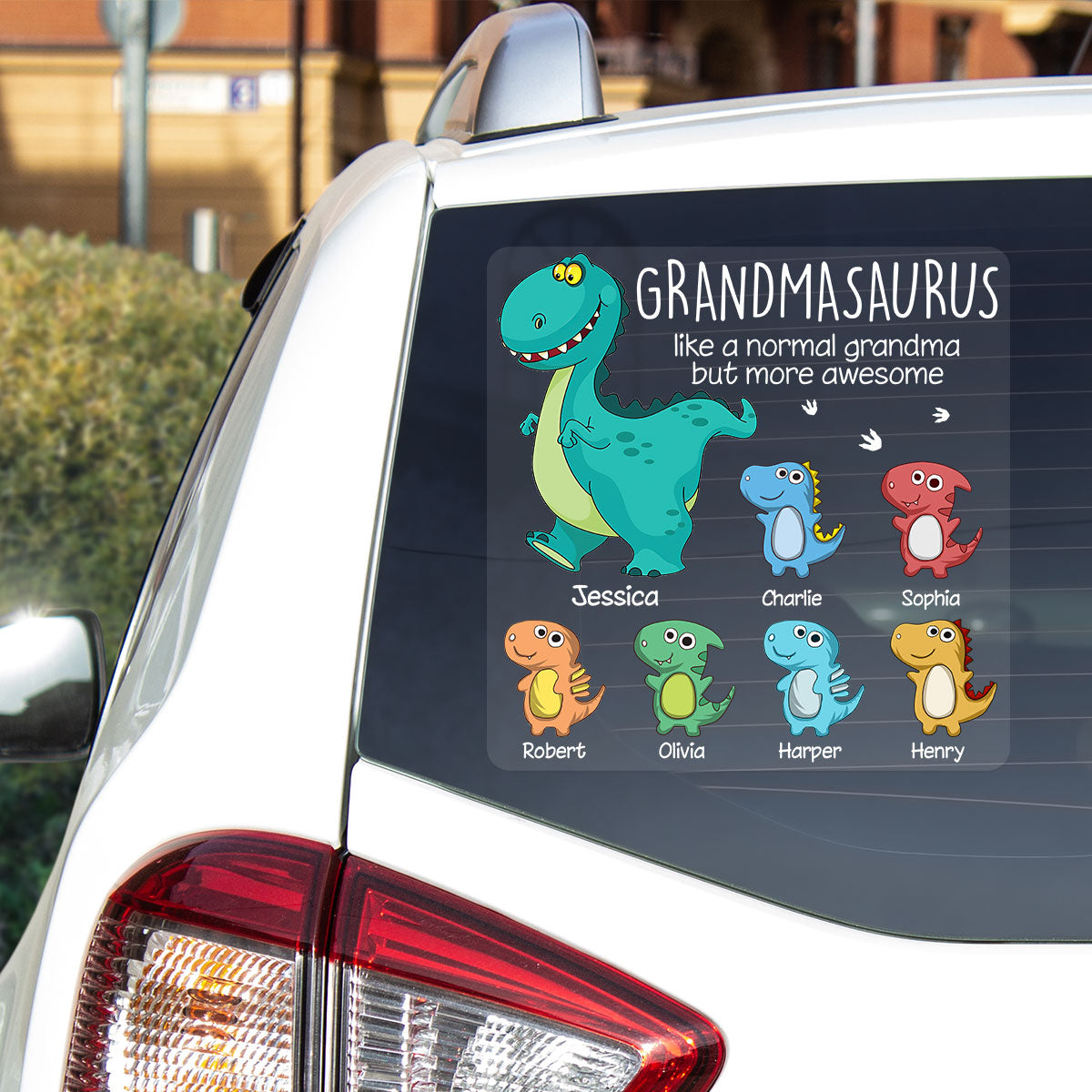 Grandmasaurus And Kids Decor For Grandma On Car Window Fridge Personalized Decal