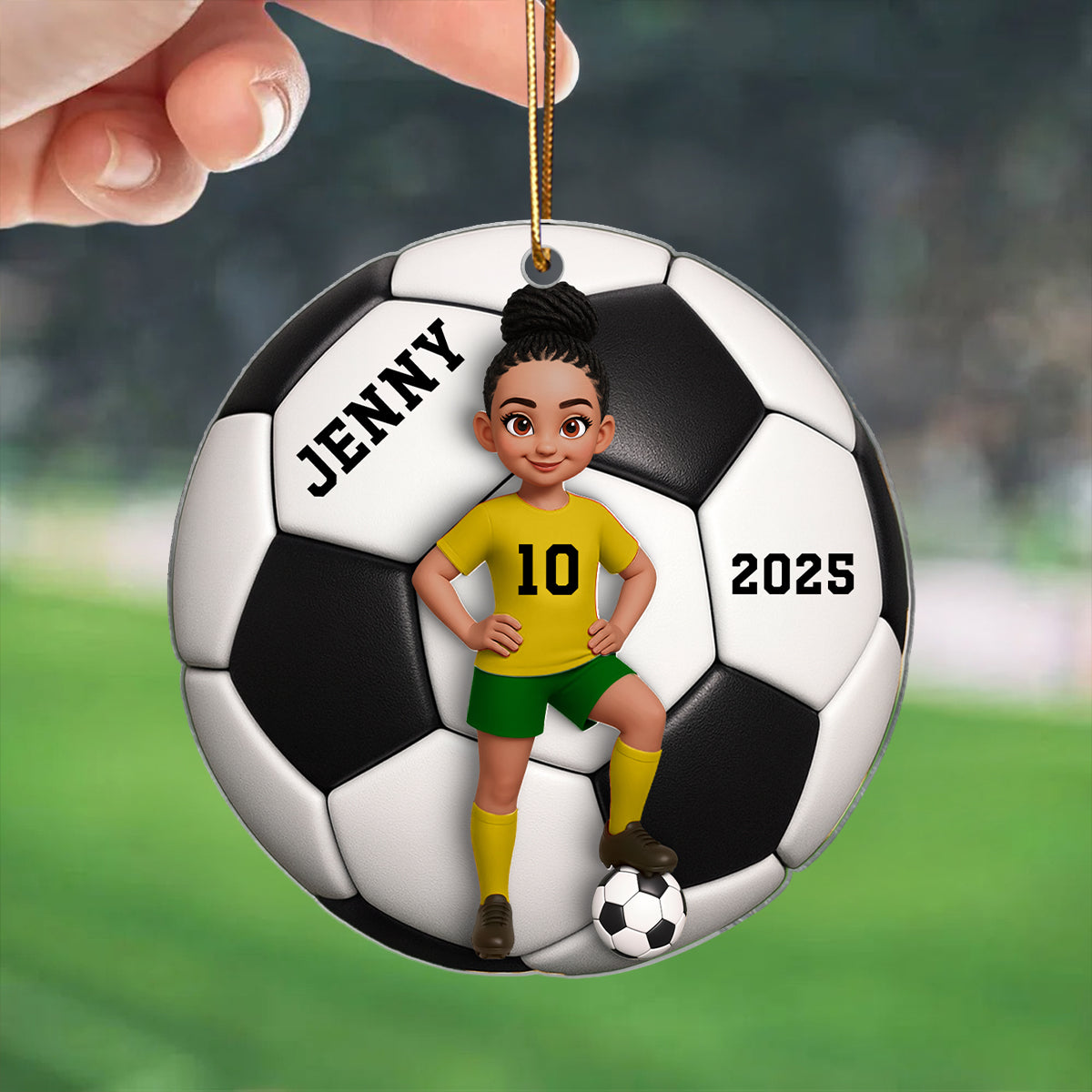 Soccer Girl Boy 3D Effect - Personalized Acrylic Ornament