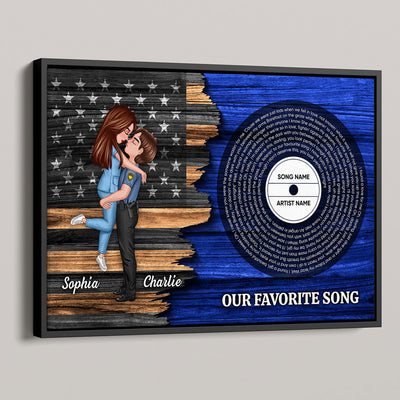 Hero Couple Nation Flag Vinyl Lyrics Favorite Song, Gift by Occupation For Her, For Him Personalized Poster, Anniversary Gift for Couple