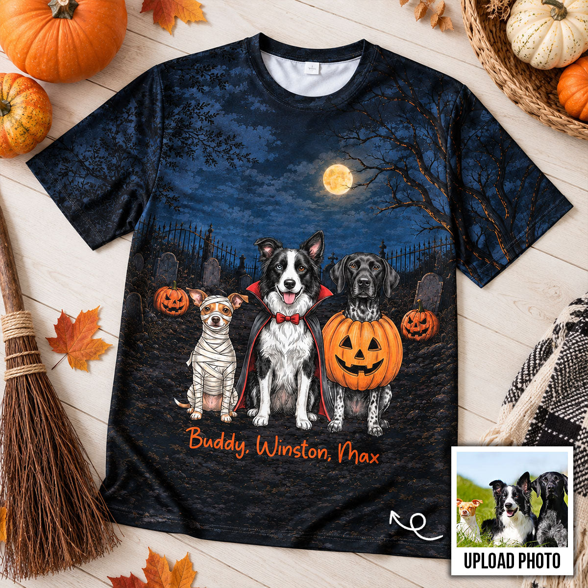 Halloween Dog Cat Custom Photo - Personalized Shirt - Funny Halloween Costume For Dog Cat Lovers