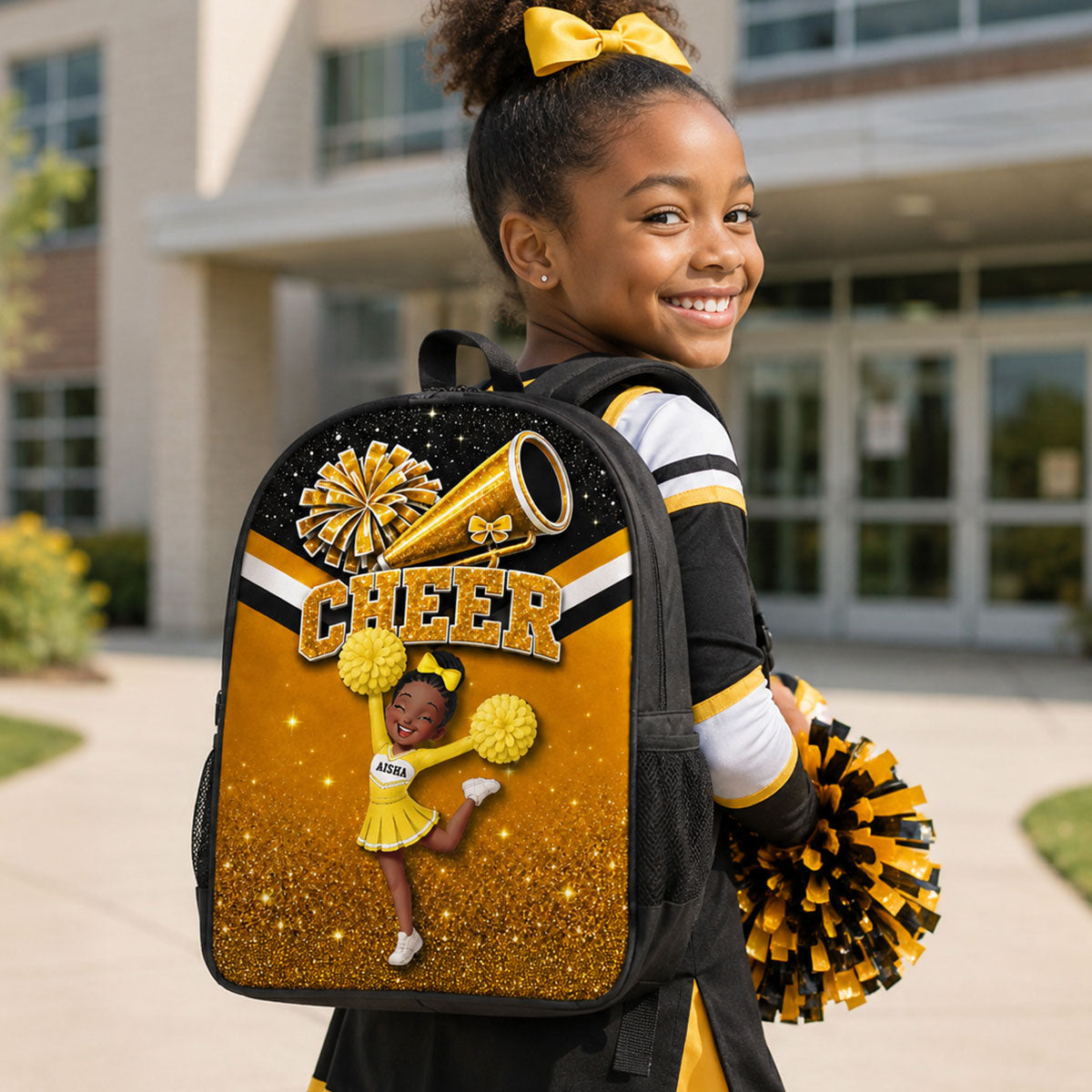 Cheerleader Girl - Personalized Backpack - Back To School Gift For Cheerleading Team Girls, Daughters, Granddaughters