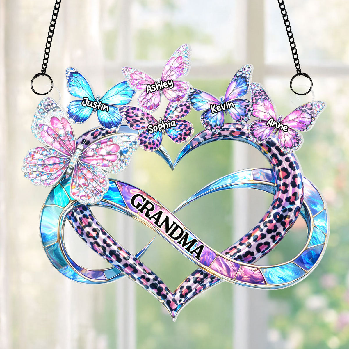 Mom Grandma Heart Infinity - Personalized Suncatcher - Sentimental Mother's Day Gift for Grandma, Mom, Wife