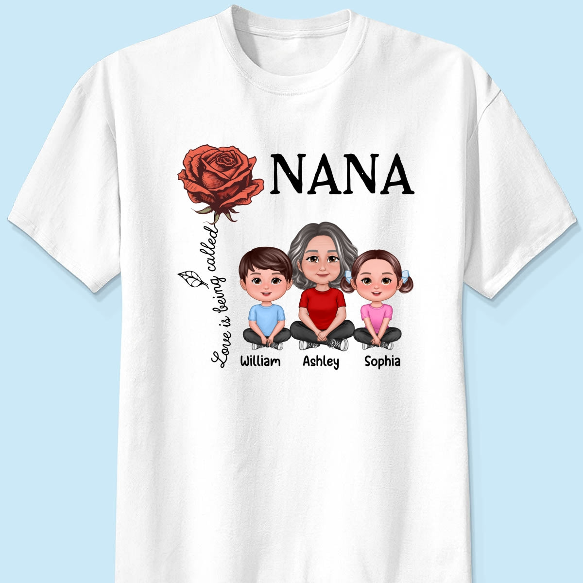 Love Is Being Called Grandma Birth Month Flower Personalized Shirt