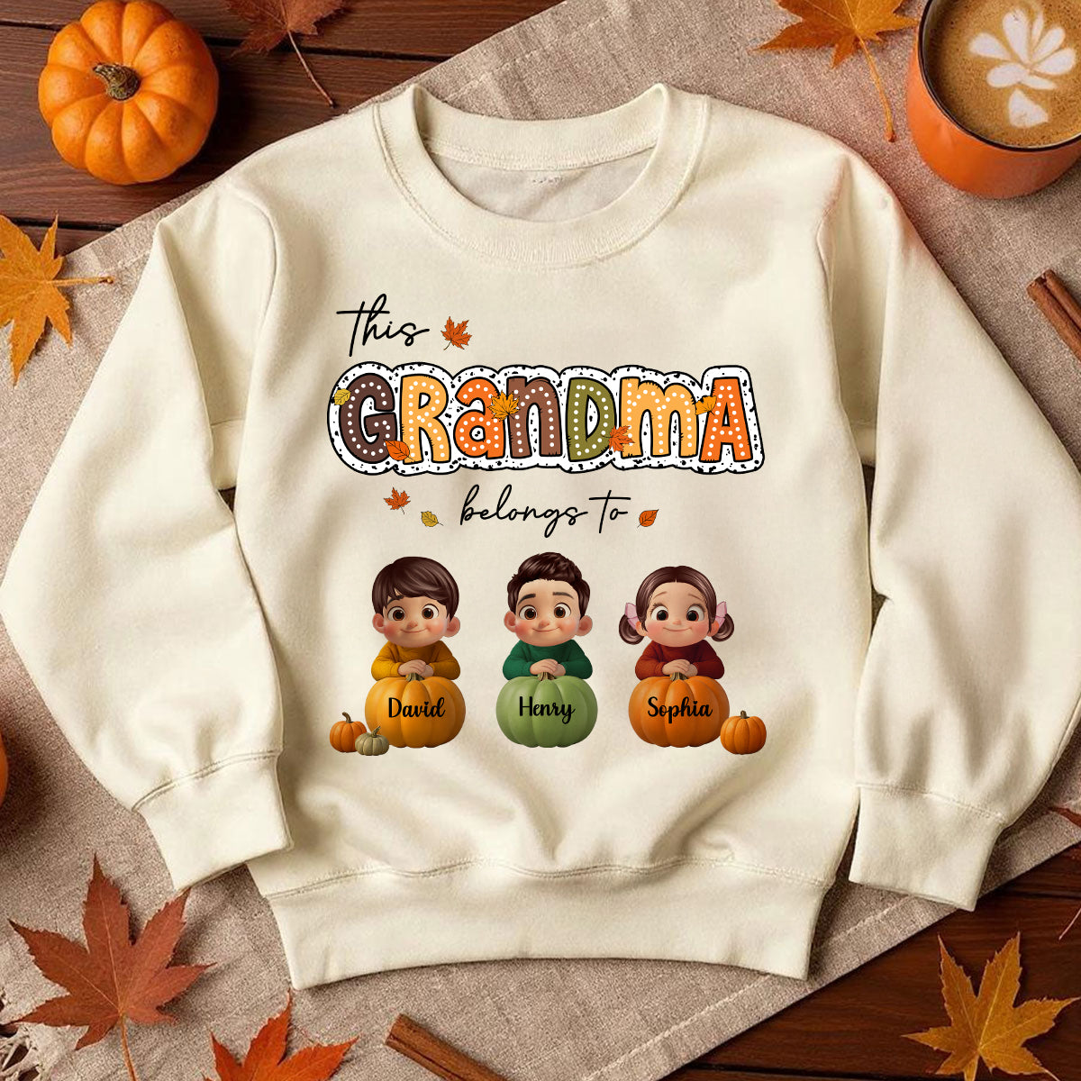 Fall Season Cozy Vibe Grandma Personalized Sweatshirt