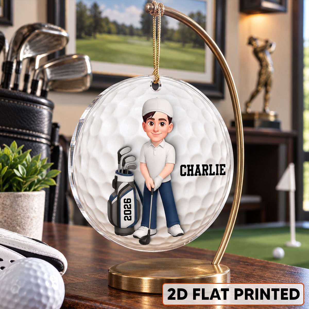 Cool Golfer - Personalized Acrylic Ornament - Christmas Gift, Christmas Keepsake For Golfers, Golfer Golf Club Keepsake