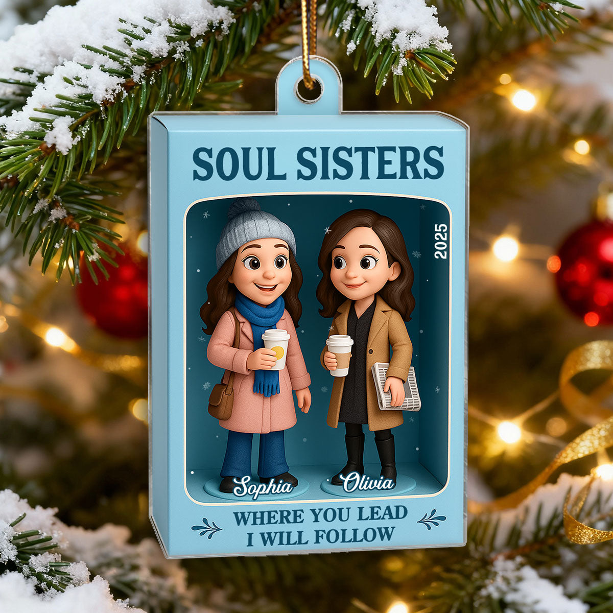 Besties Where You Lead I Will Follow Toy Box Style - Personalized Acrylic Ornament - Christmas Gift For Best Friends